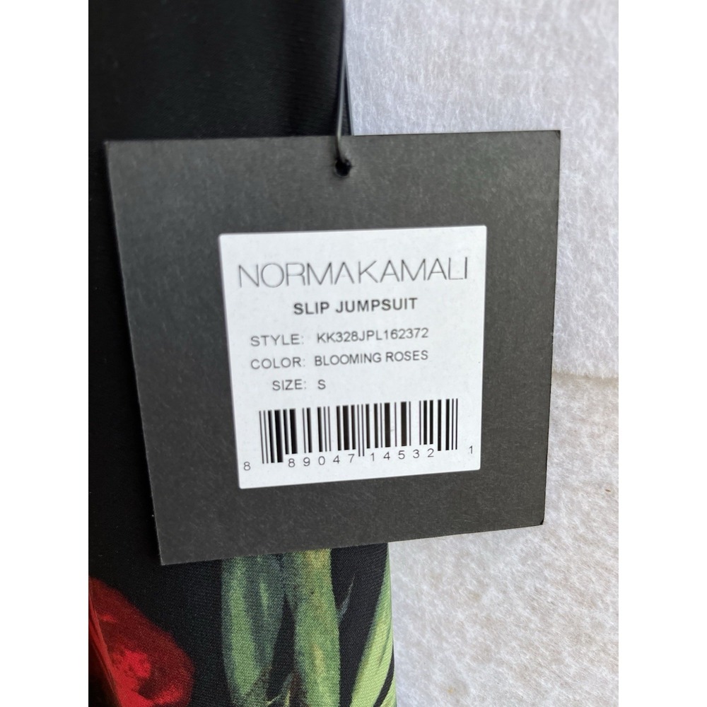 Norma Kamali Slip Jumpsuit in Blooming Roses Wide-Leg size Small NWT - Picture 3 of 13